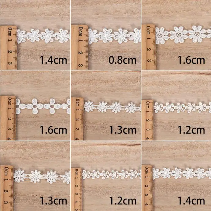 Lace Ribbon 15 yards polyester 1.2cm DIY sewing curtain craft decoration daisy flower trim lace