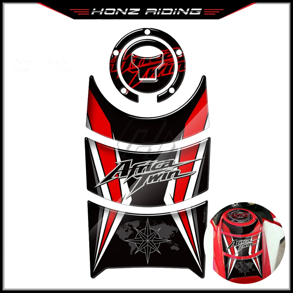 For Honda CRF1000L Africa Twin 2016-2019 3D Motorcycle Fuel Gas Cap Sticker Tank Pad Protector
