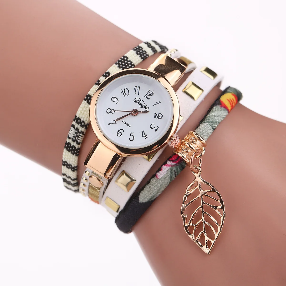 Quartz Watches Beautiful Casual Elegant Weave Watches Girls Wrist Watch For Women Lady Christmas Decorations Decorative Glasses 2