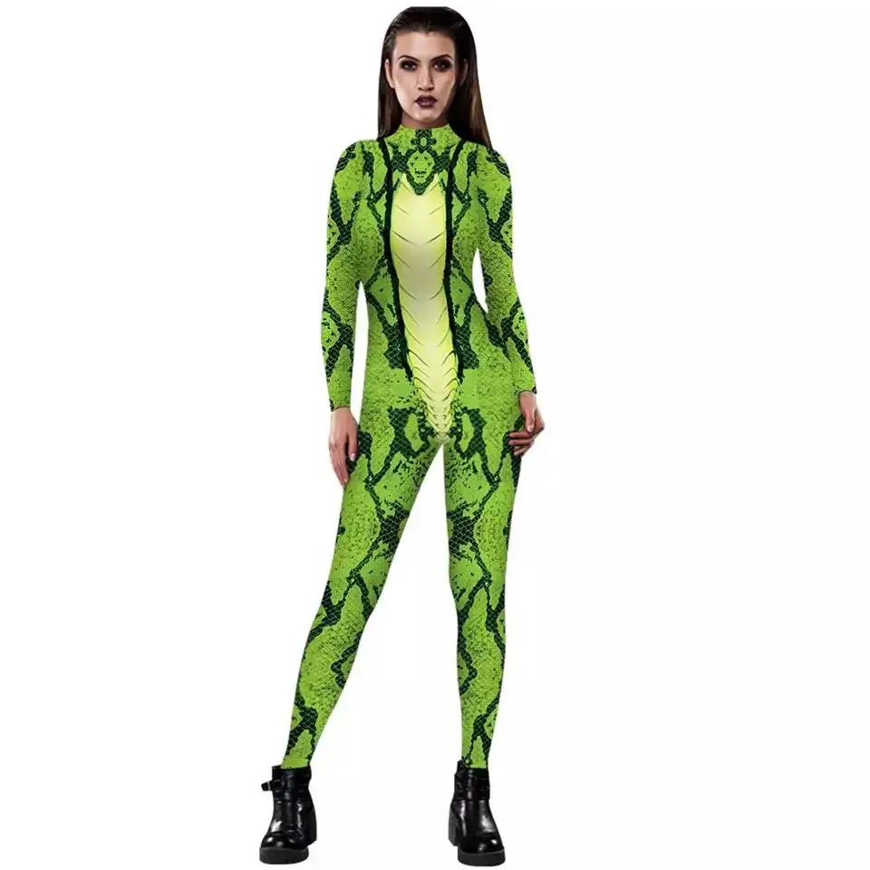 

Personality tattoo jumpsuit 3D Printing elastic rompers Nightclub singer dancer performance clothing Role costumes party bar