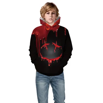 

Teen Kids Boy&Girl Halloween 3D Digital Print Pullover Hoodie Hooded Sweatshirt Baseball Coats Sweats 8.8