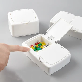 

Storage Box Button With Lid Cotton Swab Makeup Jewelry Organizer Toothpick Box Home Universal Drawer Label Assortment Containers