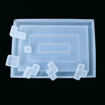 

DoreenBeads Fashion Geometric Series Silicone Resin Mold For Jewelry Making Rectangle Jigsaw White For Accessories Tools,1 Piece
