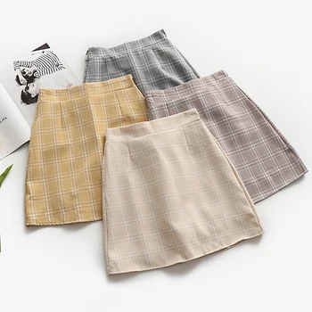 

Leisure College Wind High Waist Skirt Women's Skirts Casual Ladies Kawaii Ulzzang Female Korean Vintage Clothing For Women