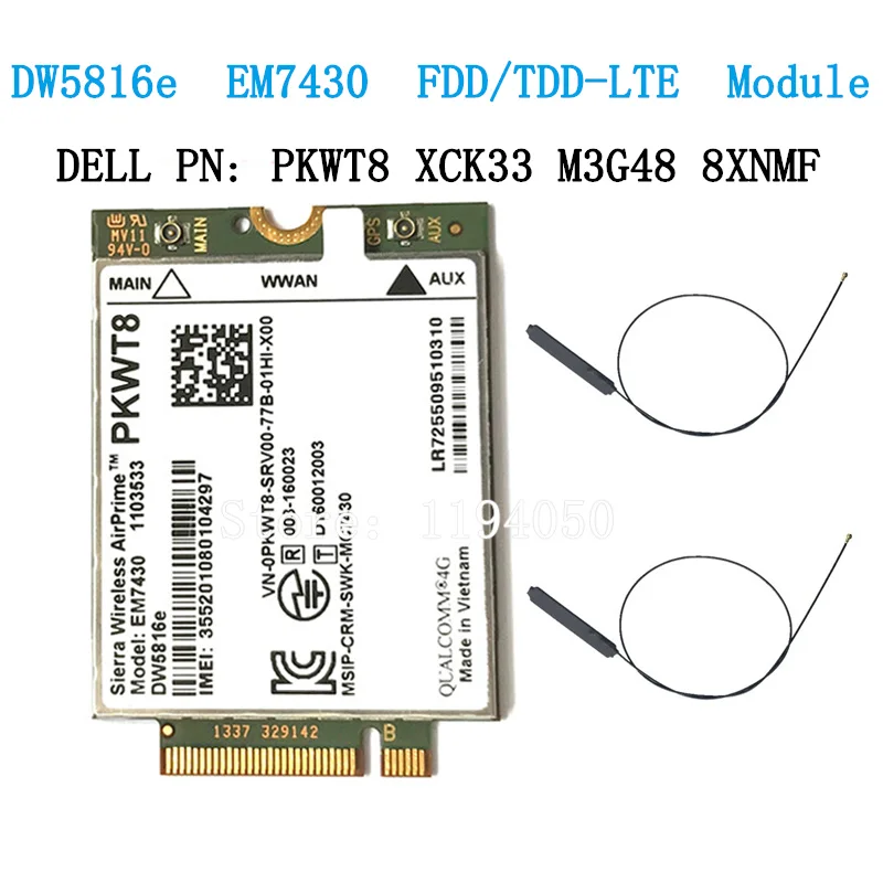 EM7430 DW5816e GOBI6000 4G LTE Mô Đun DW5816 Dành Cho Dành Cho Laptop Dell Latitude 7280 7285 7290 7389 7390 7480 7490 E7470 Cat6 DW5811e best wireless router for home 3G Modems