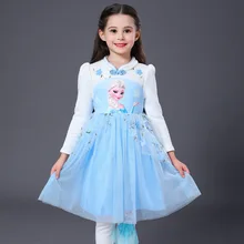 Винтажное милое платье Эльзы; нежные аппликации для девочек; вышивка; длинный рукав; сезон осень-зима; бархатное теплое платье принцессы; B437