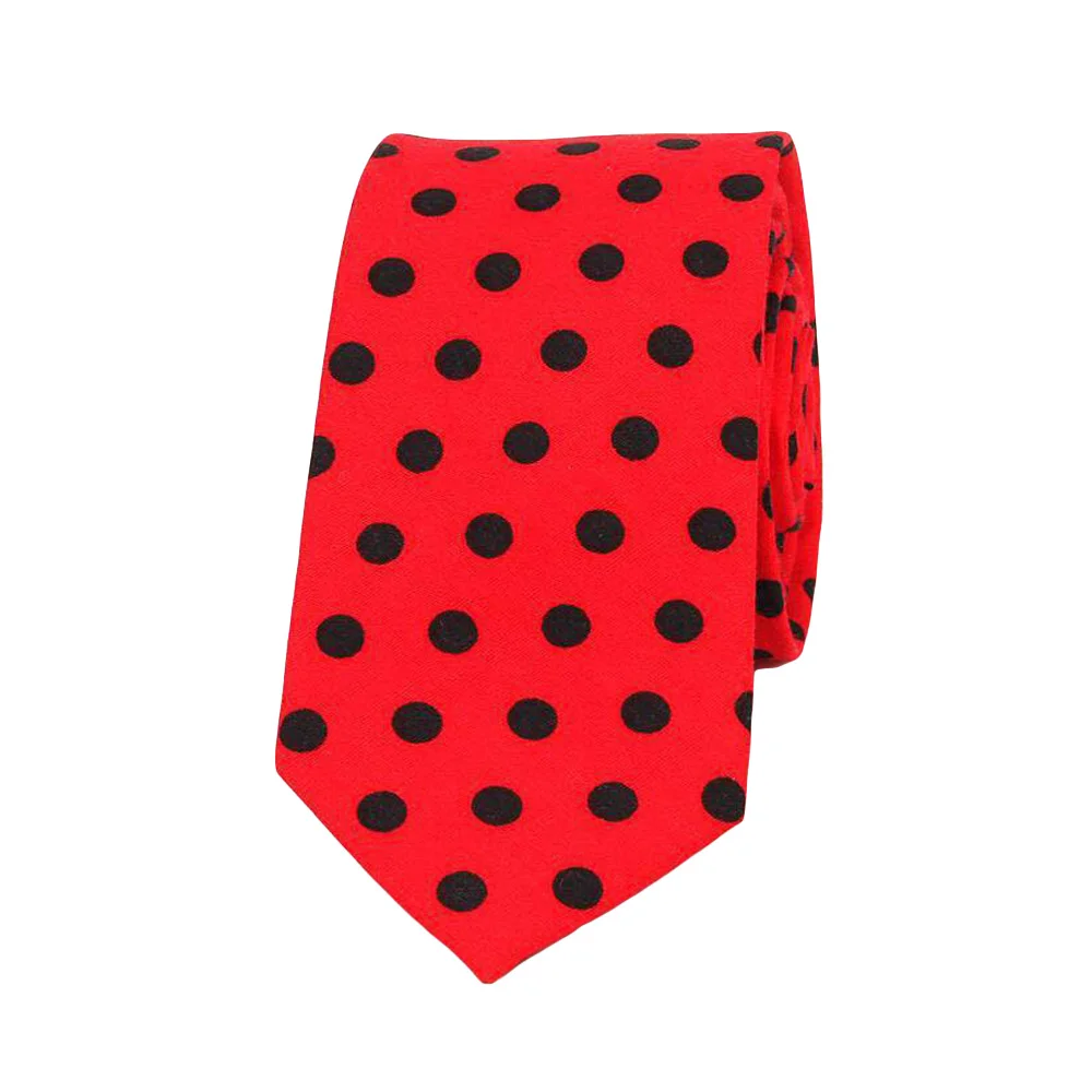 Red Black Мужской модный льняной хлопковый галстук в горошек 6 см, галстук-смокинг, галстук для формальной вечеринки - Цвет: Red Black
