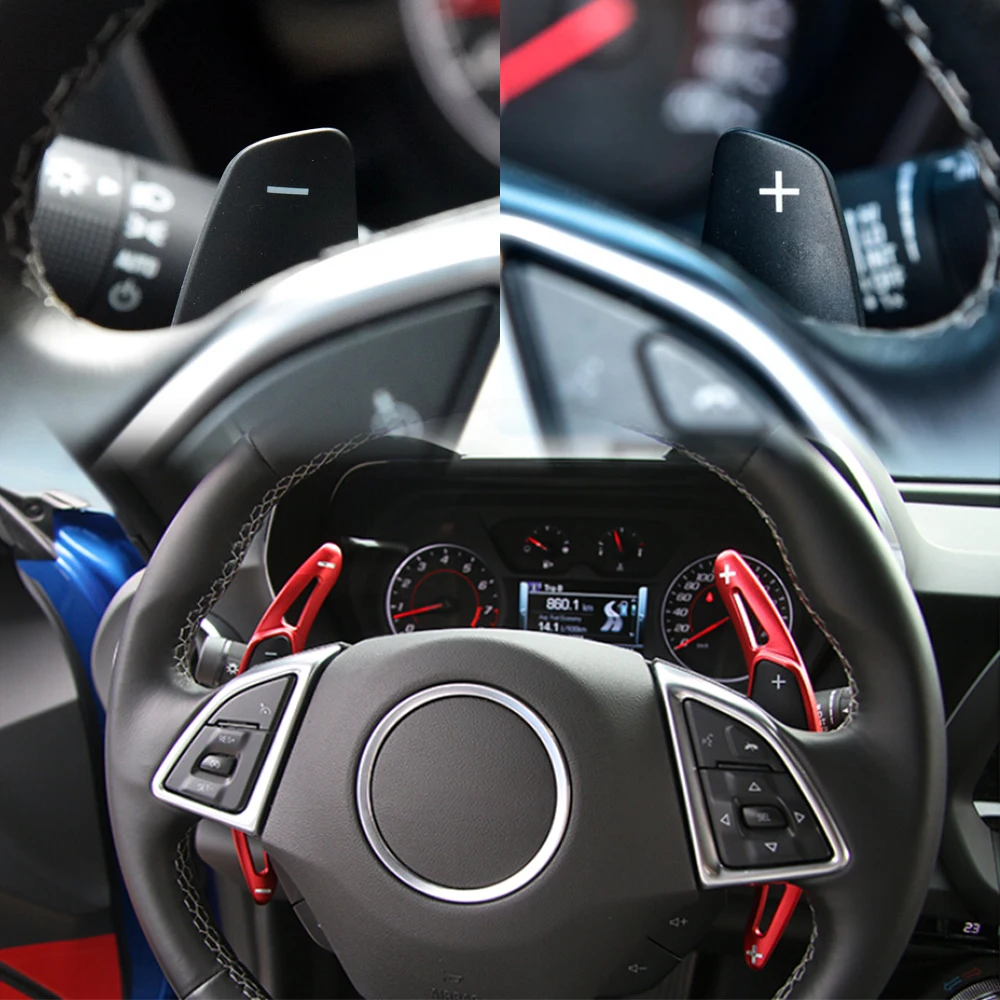 Автомобильное рулевое колесо в алюминиевом сплаве сдвиг Paddle Shifter расширение стикер для Шевроле Camaro Chevy C7 Corvette