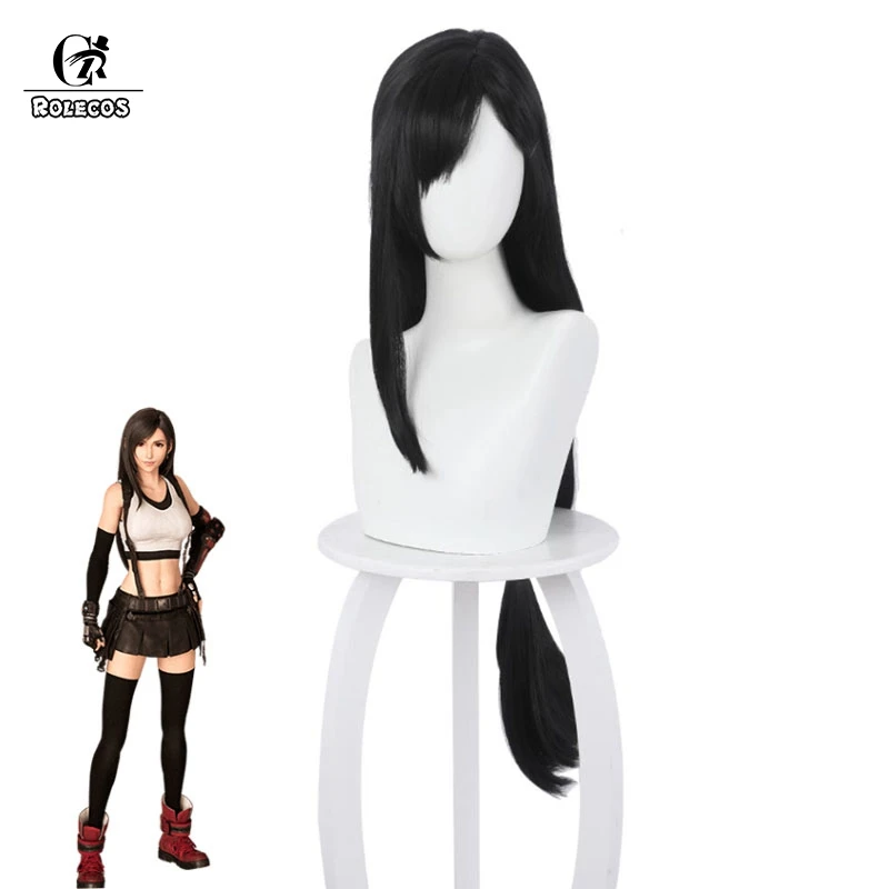 Парик для косплея ROLECOS Game FF VII длинный синтетический 90 см Tifa Lockhart | Тематическая