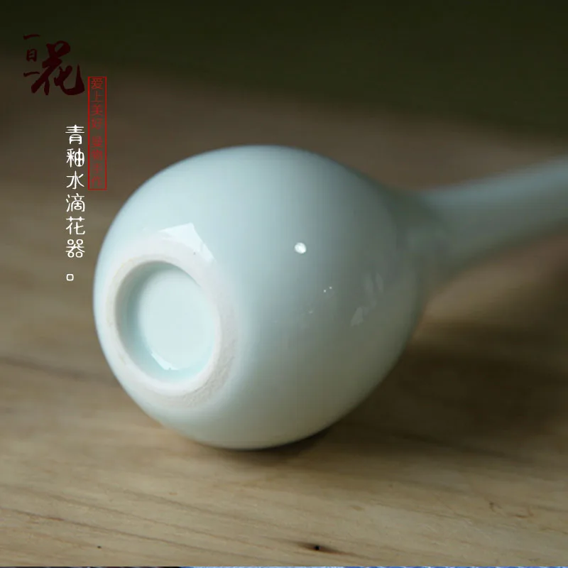 Japanese Zen Decoration china Small Flowers Vase Green Glaze Tabletop Ornaments Home Decor