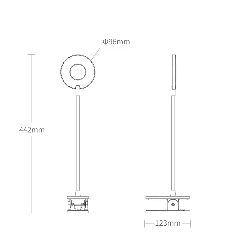 Xiaomi Yee светильник светодиодный Настольный светильник с зажимом, USB перезаряжаемая лампа 5 Вт 360 градусов, Регулируемая лампа для чтения для спальни