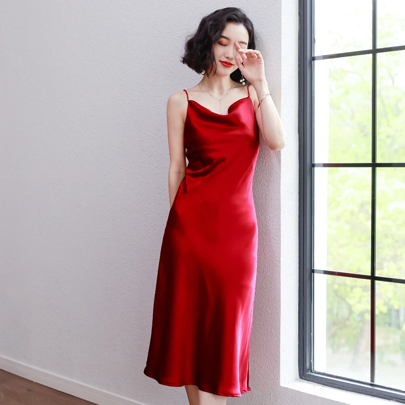 red under dress slip