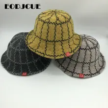 Новое поступление зимняя женская шапка мужская клетчатая рыбалка, рыбак шляпа теплая Модная шерстяная шляпа K pop Bob шляпа