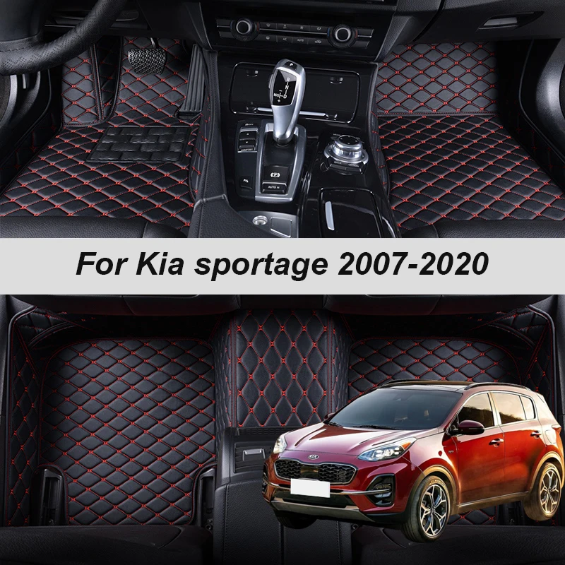 Custom Made Leather Car Floor Mats For Kia sportage 2007 2008 2009 2010 2018 2013 2014 2020 Carpets Rugs Foot Pads Accessories | Автомобили
