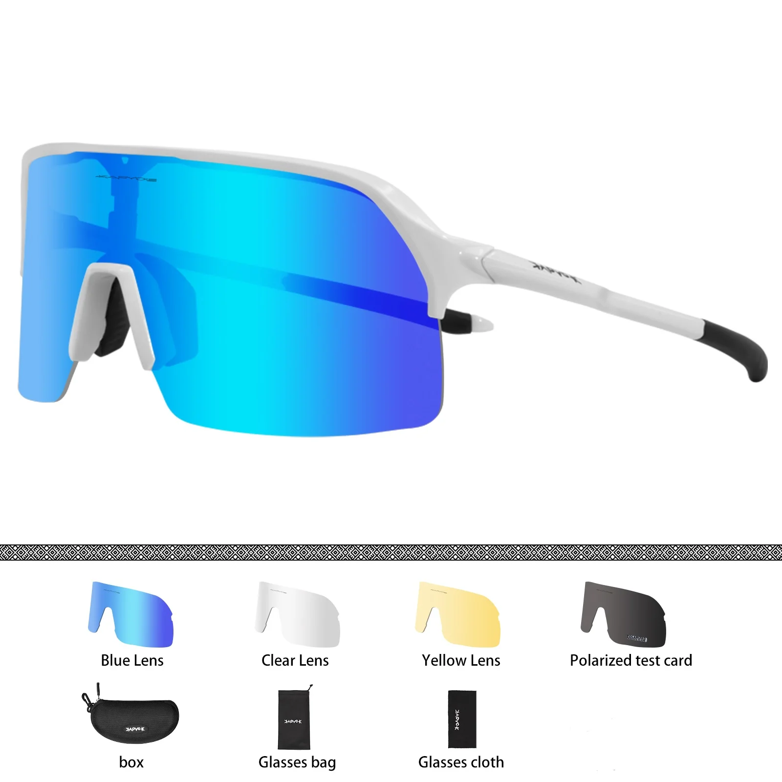 Polarised Cycling Glasses With 4 Interchangeable Lenses Sport_voghion.com