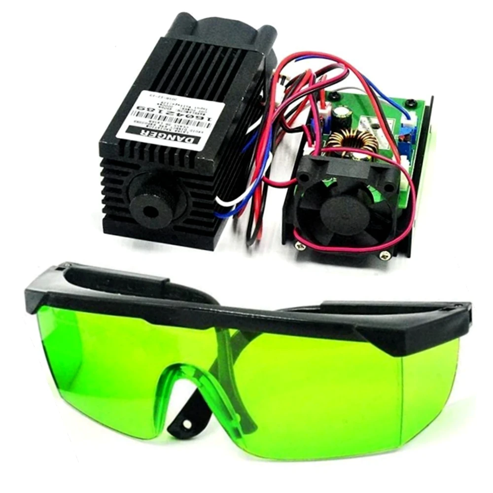 445nm 450nm 2W Blue Laser Diode Dot Module 2000mw Engraver 12V with 405nm 445nm with Laser Protective Goggles