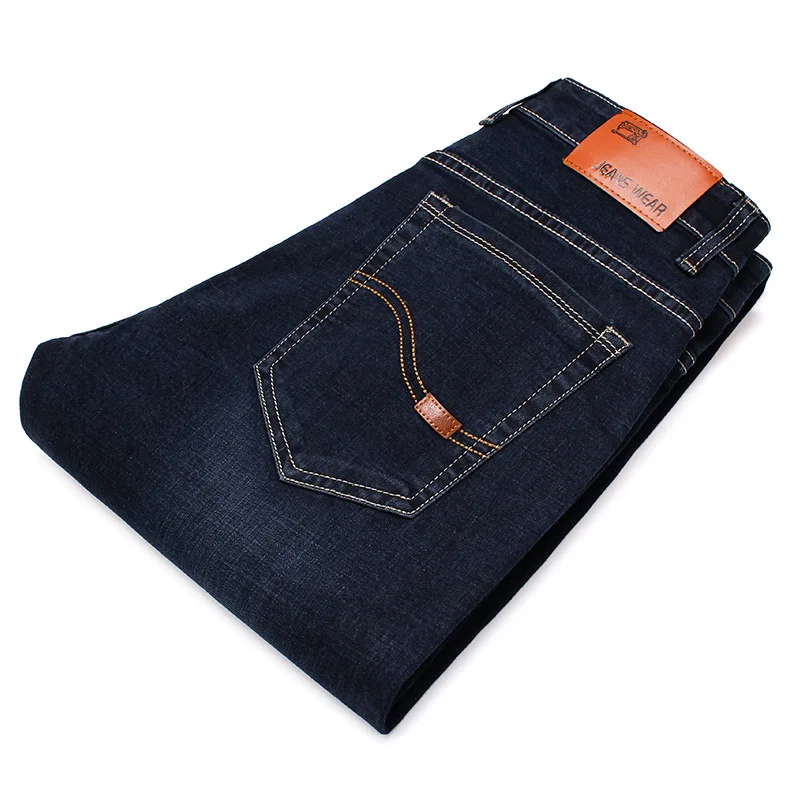 Джинсы мужские стрейчевые классические синие деловые брюки из денима