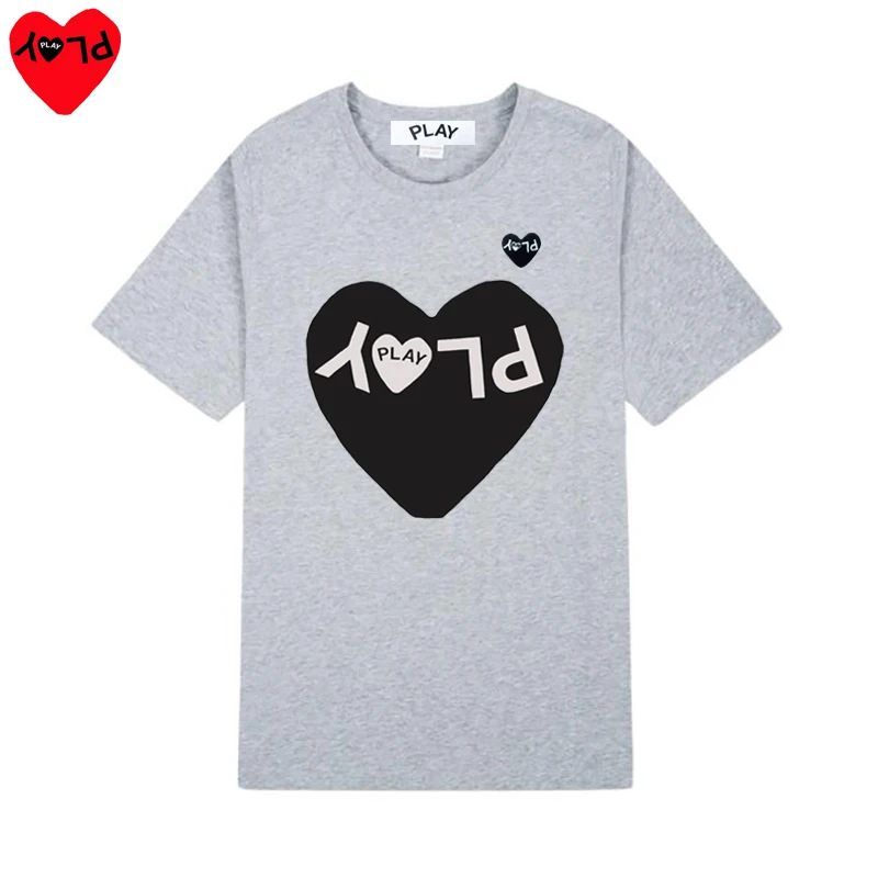 PLAY Women Short Sleeved Printed T-shirt Letter Embroidery Heart Cotton O-neck Summer Loose Casual T-shirt palm angels t shirt Tees