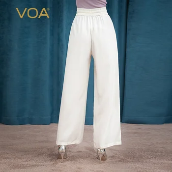 

VOA 36mmi silk frills tie belt waist-length stiletto bag micro-bounce spout covered with meat wide-legged trouser woman K937