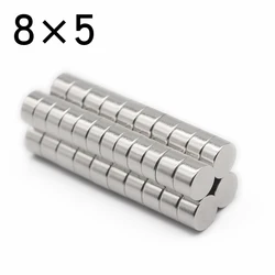 10/20/50/100 Pcs 8x5 Round NdFeB Neodymium Magnet N35 Super Powerful Small imanes Permanent Magnetic Disc