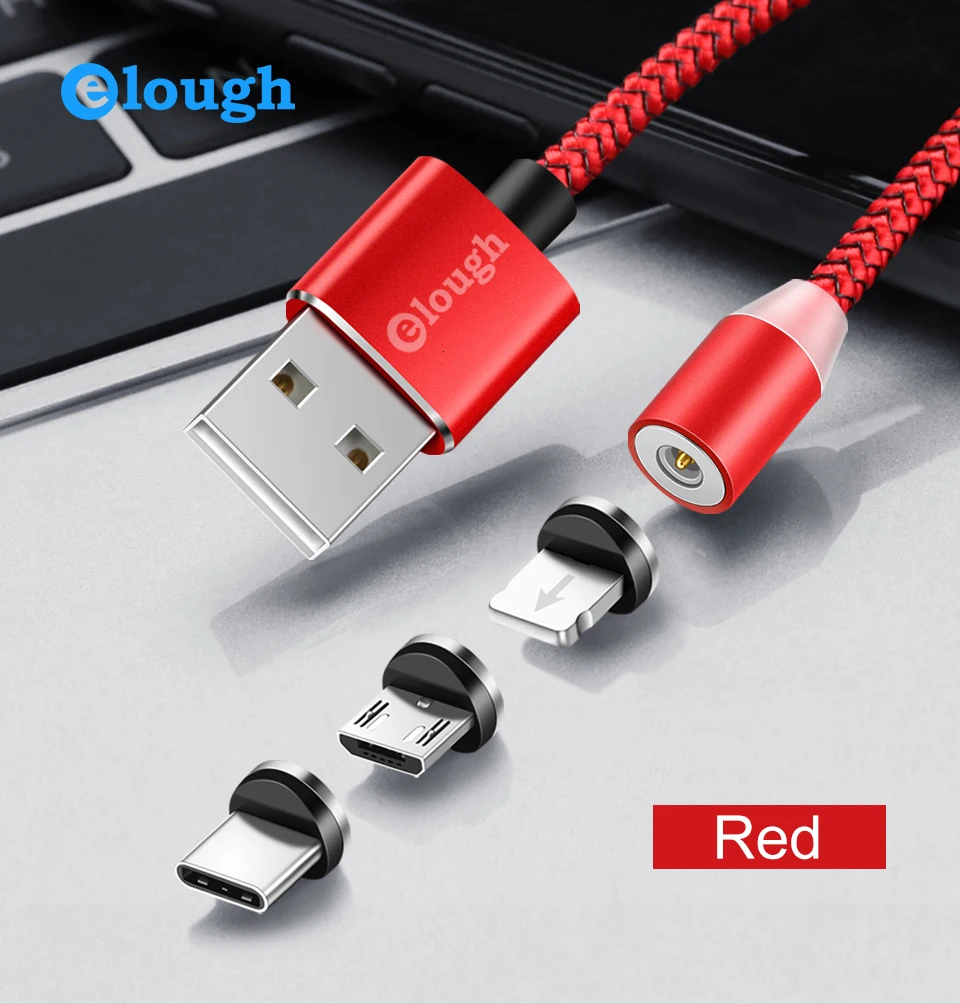 Elough El360 Магнитный зарядный Usb C кабель для iPhone 7 plus зарядное устройство мобильного телефона магнит зарядное устройство Micro USB кабели Тип C провод