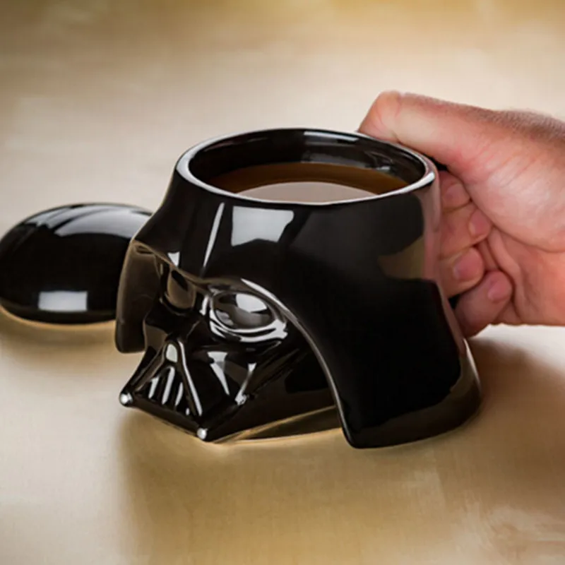 Classic Mug Stormtrooper Darth Vader Helmet Mug 3d Ceramic Water Tea Coffee Drinks Cup With Lid Handgrip Drinkware Mug Gift