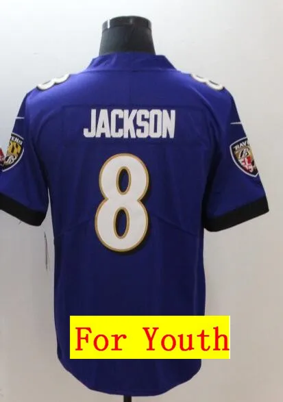 As photo Все сшитые мужские wo Мужские Молодежные Дети th Baltimore Lamar Jackson 8 Джерси - Цвет: As photo