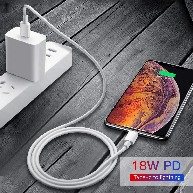 PD Быстрая зарядка USB C к Lightning 18 Вт type C кабель для iPhone 11 Xs X 8 7 type C 18 Вт быстрое зарядное устройство кабель для iPhone провод шнур