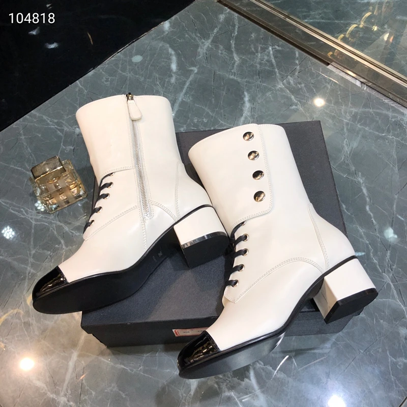 

latest style Top quality Winter Top cowhide Genuine leather Side zipper Martin boots Women Flats Short boots size 35-40