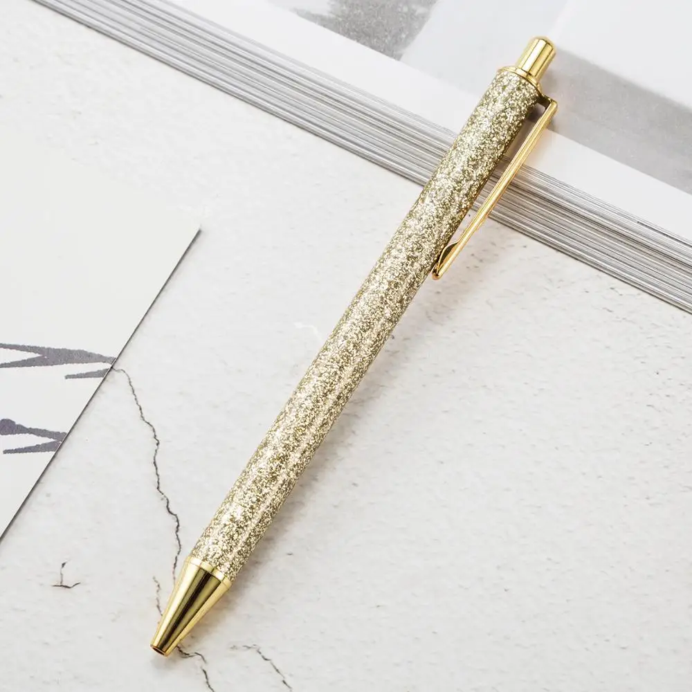 Coloffice простая металлическая шариковая ручка, креативный подарок, цветная Шариковая ручка для студентов, офисные принадлежности, рекламная ручка 1 шт - Цвет: golden