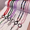 Mobile phone lanyard hanging neck hanging chain Pendant Crystal beads hand made Anti-lost rope foriPhone strap Removable ► Photo 1/6