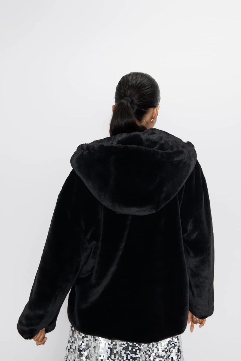 YNZZU осенне-зимнее пальто из искусственного меха кролика Рекс женская теплая мягкая флисовая Меховая куртка с капюшоном Женская куртка на молнии A1207