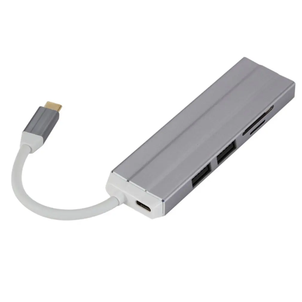 6 в 1 USB-C концентратор 4 к HD видео аудио кабель адаптер Тип C к HDMI usb 3,0/usb 2,0 с SD/TF кард-ридер Тип C usb-хаб