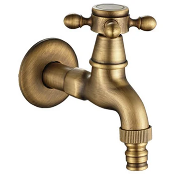 

Hot Sale Bathroom Faucet Luxury Antique Brass Water Tap Decorative Outdoor Faucet Garden Bibcock Tap Bathroom Washing Machine