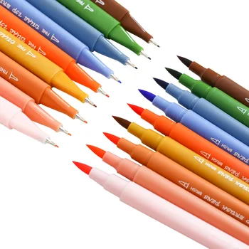 

120 Art Markers Pens Felt Painter Calligraphy School Art Supplies Fineliner Color Pens Watercolor Marker Dual Tip Brush Pen