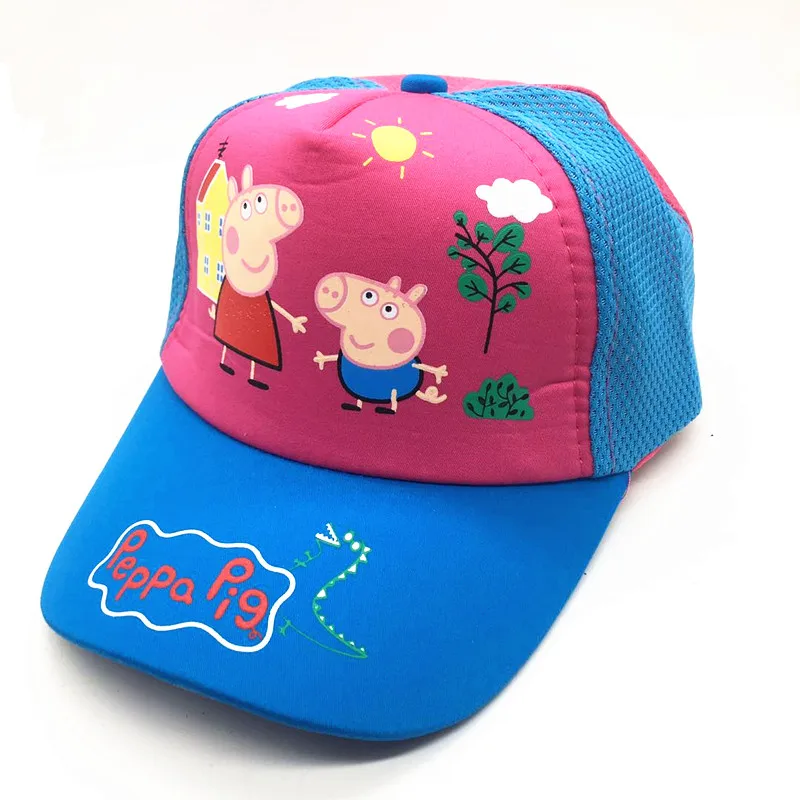 Новинка Peppa шапка со Свинкой дышащая Солнцезащитная шляпа летняя бейсбольная сетка Кепка аниме персонаж мультфильма подарок для мальчиков и девочек - Цвет: 7