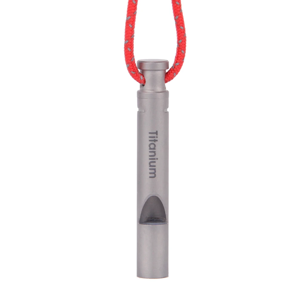 

Ultralight Titanium Emergency Whistle with Cord Outdoor Survival Camping Hiking Exploring Emergency Whistle Survival Tool