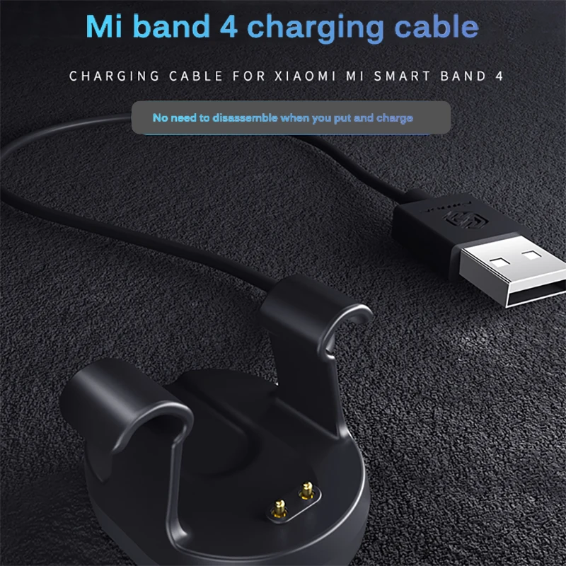 Зарядное устройство для Xiaomi Band 4 Smart Зарядное устройство-браслет разборка глобальной зарядки 30 см USB Кабель зарядного устройства с огнезащитной крышкой