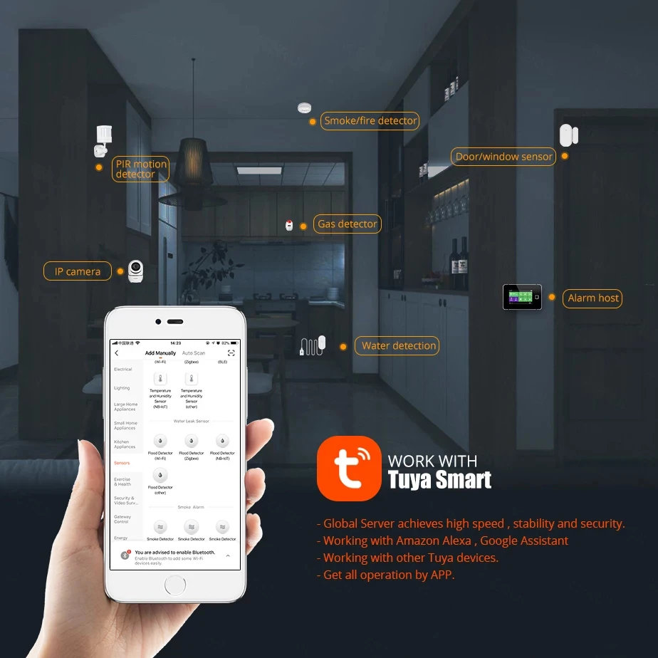 Tuya Smart Wifi Water Leakage Alarm Independent WIFI Water Leak Sensor Detector Flood Alert Overflow Security Alarm System Tuya