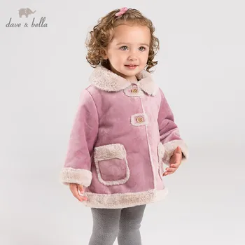 

DB11462 dave bella winter baby girls cute pockets coat children tops fashion infant toddler outerwear