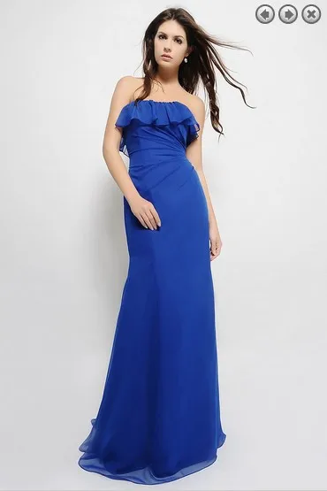 

free shipping pageant 2018 new plus size brides maid vestido de festa ruffles formal long chiffon purple Bridesmaid Dress