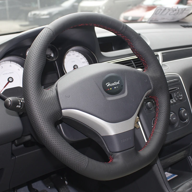 Кожаный чехол рулевого колеса автомобиля из микрофибры для Peugeot 308 408 2013 Плетеный