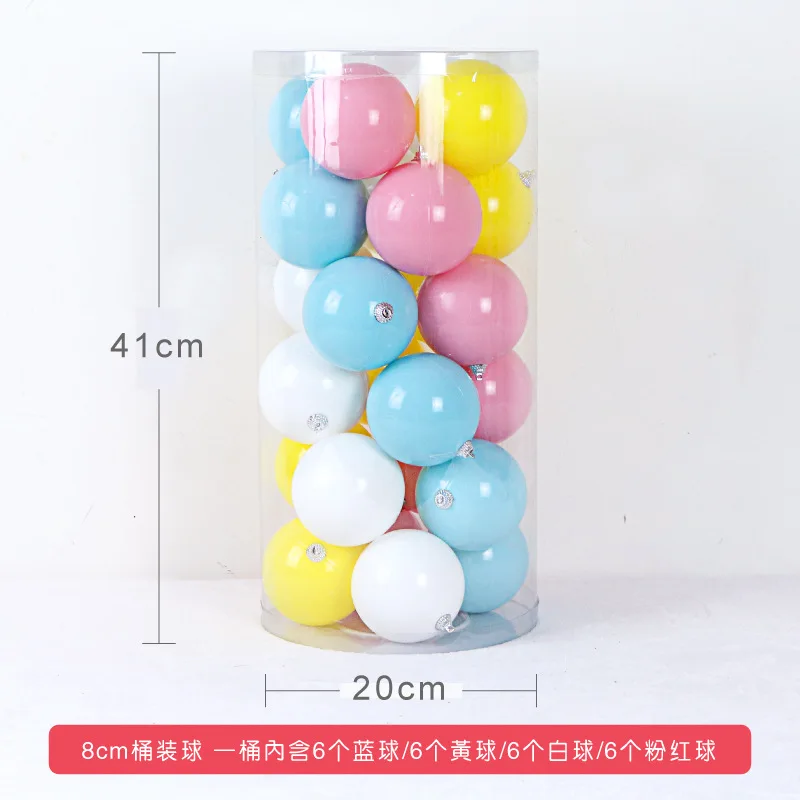 Елочный шар Пластик декоративные морской мяч 6 см/8cm24 насадка Barrel Ball для рождественой елки подвеска в форме шара - Цвет: 8cm Barrel