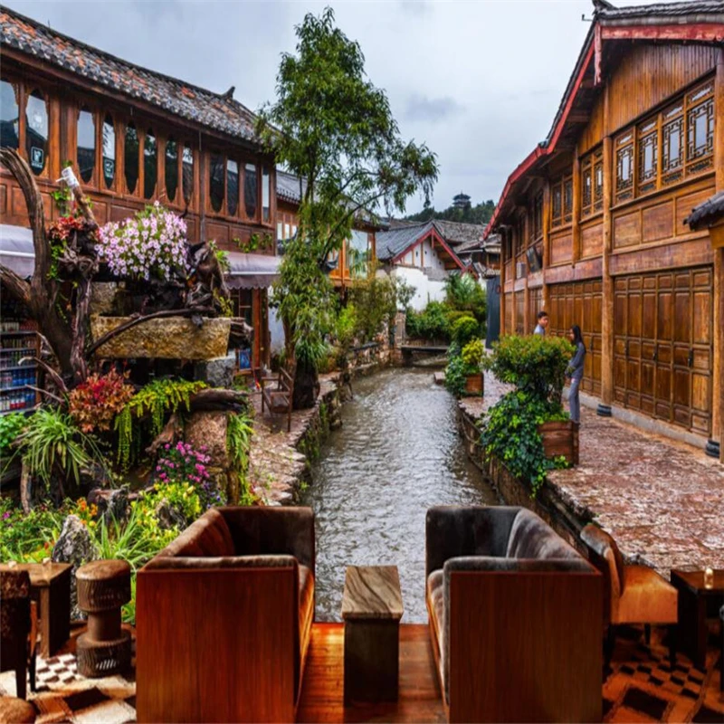 wellyu-European-retro-national-ancient-town-landscape-painting-wall-custom-large-mural-wallpaper-papel-de-parede (1)