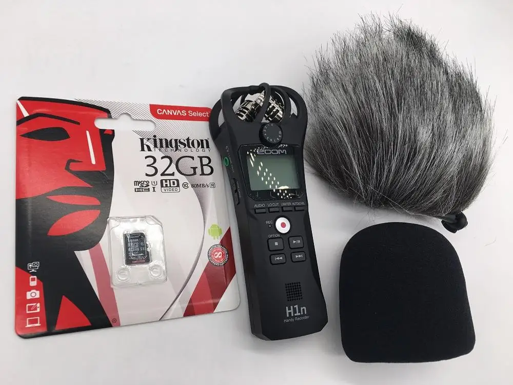 with 32G sd card Зум H1N цифровой камеры аудио рекордер стерео микрофон с ветровой губкой и меховой пальто подарки - Цвет: with 32G sd card
