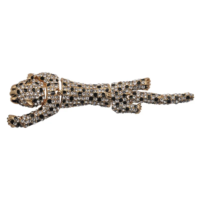 

Full of Crystals Cheetah Animal Brooch Europe And America Versitile Fashion Animal Large Corsage Network Operators AliExpress Fa