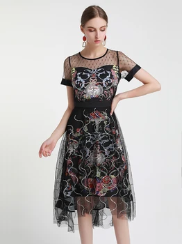 

Fate 2 in one Dress 2020 new Arrival Lady and Girl's Summer Casual Wear Mesh Sheer Sexy Printing Dresses