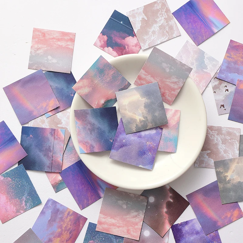 45Pcs/box Beautiful Scenery Stickers Cute Colorful Cloud Stickers Journal Diary Scrapbooking Stationery Decoration Stickers