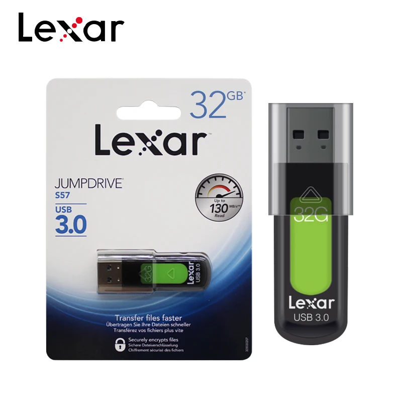 Lexar S57 USB флеш-накопитель USB 3,0 128 ГБ 256 ГБ высокая скорость 150 МБ/с./с Мини U диск JumpDrive 32 Гб 64 Гб Флешка USB карта памяти