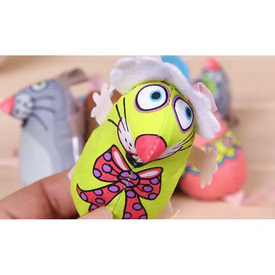 Маленький холст мышь для кошки котенка случайным образом кошки игрушки поставки красочные